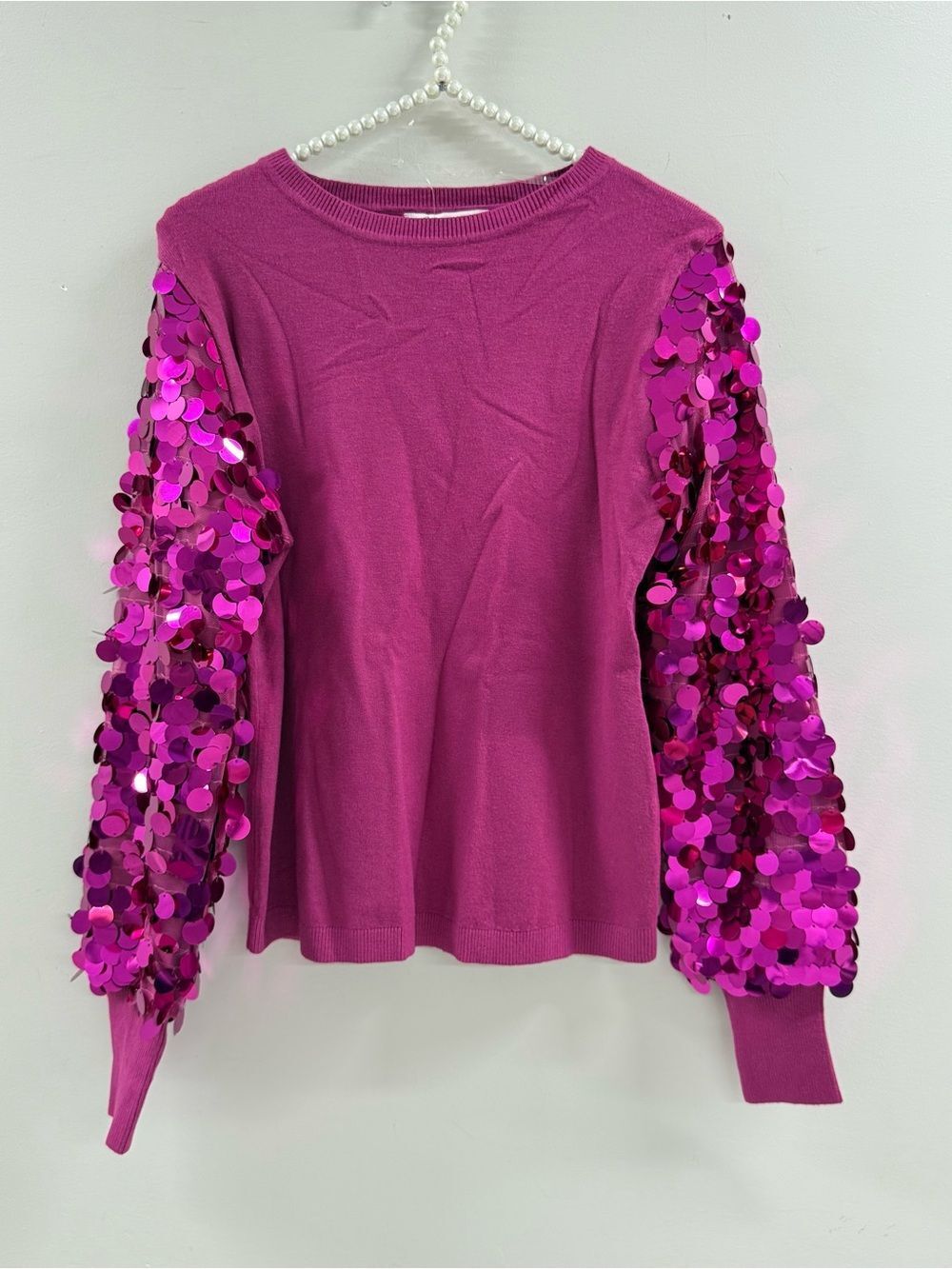 Sioni
Sequin Sleeve Rib Knit Sweater🤎